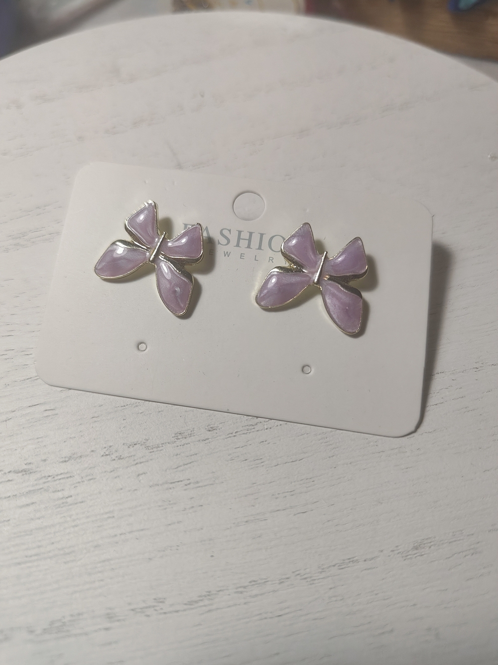 Lavender Butterfly Stud Earrings